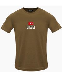 DIESEL - Just Small New D Logo Coffee Liqueur T-Shirt - Lyst