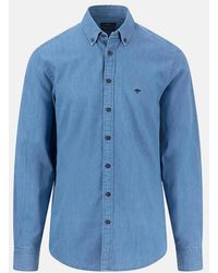 Fynch-Hatton - Button Down Denim Shirt Crystal - Lyst