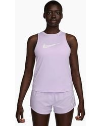 Nike - W Nk One Swoosh Lilac Running Vest - Lyst