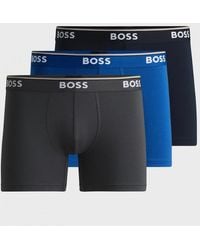 BOSS - Boss Power Three Pack Stretch Cotton Boxer Briefs With Logos Nos - Lyst