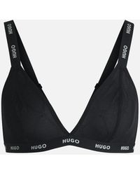 BOSS - Sporty Logo Lace Triangle Bra - Lyst