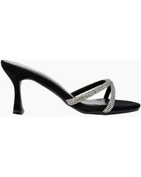 XY London - Ladies Abby Diamante Strappy Stiletto Heel Mule Sandals - Lyst