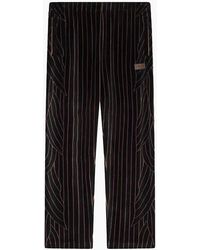 KENZO - Leaf Stripe Velvet Trackpants - Lyst