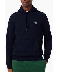 Lacoste - Fleece Hoodie Organic Cotton Pullover Classic Fit Sportswear Hooded - Lyst