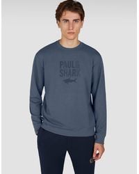 Paul & Shark - Embroidered Logo X-Soft Fleece Cotton Sweatshirt - Lyst