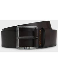 BOSS - Boss Jeeko Leather Belt With Logo Buckle Nos - Lyst