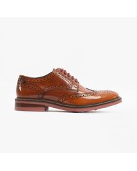 Base London - London Woburn Polished Leather Brogue Shoes Tan - Lyst