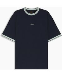 BOSS - Wordmark Printed Logo Crew Neck Short Sleeve T-Shirt - Lyst