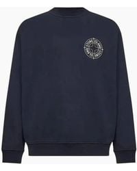 Stone Island - Cotton Fleece Compass Logo Print Sweatshirt - Lyst