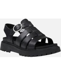 Timberland - Leather Sandals With Buckle And Bow - Lyst