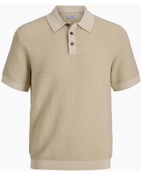 Jack & Jones - Knit Polo Short Sleeve Whitecap/Twist - Lyst