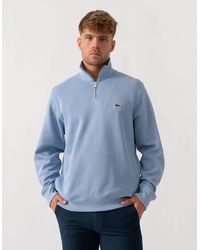 Lacoste - Zippered Stand-Up Collar Cotton Sweatshirt - Lyst