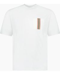 Burberry - 'Ellison' Stripe Embroidery T-Shirt - Lyst