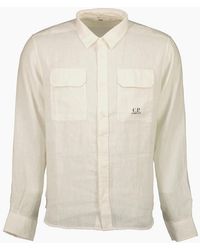 C.P. Company - Long Sleeve Linen Overshirt - Lyst