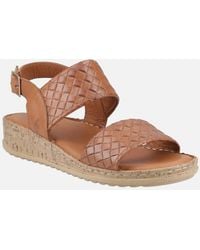 Hush Puppies - Ebony Woven Leather Tan Sandals - Lyst