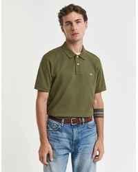 GANT - Regular Fit Short Sleeve Shield Logo Pique Polo - Lyst