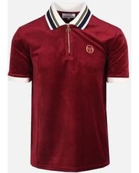 Sergio Tacchini - Mahony Velour Zip Polo Shirt Rhubarb - Lyst