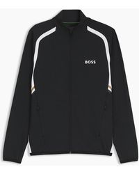 BOSS - Printed Logo Mock Neck Long Sleeve Sweatshirt - Lyst