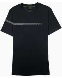 BOSS - Cotton-Blend T-Shirt With Stripes And Logo 001 - Lyst