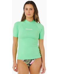 Rip Curl - Rip Curl Molokai Solid Upf Short Sleeve Rash Vest - Lyst