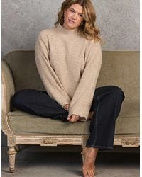Live Unlimited London - Neutral Textured Wool Blend Knit Jumper - Lyst