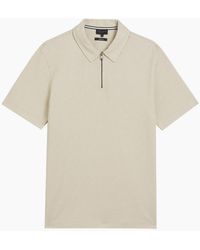 Ted Baker - Elgrave Regular Textured Half Zip Polo Shirt - Lyst