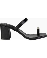 XY London - Ladies Daiquiri Diamante Double Strap Medium Block Heel Mule Sandals - Lyst