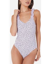 Brave Soul - Sydny Bodysuit Lettuce Hem Strap Ladies Floral Sexy Body Top - Lyst
