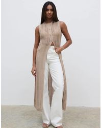 Pretty Lavish - Helen Longline Open Knit Cardigan - Lyst