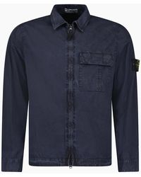 Stone Island - Brushed Organic Cotton Canvas 'Old' Effect Overshirt - Lyst