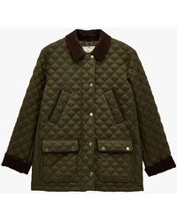 Joules - Beatrix Showerproof Quilted Coat Khaki - Lyst