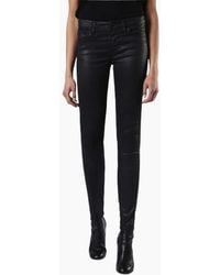 DIESEL - Skinzee 0662E Denim Jeans Super Slim Skinny Zip Fly Shiny - Lyst