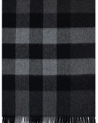 Burberry - Half Mega Check Scarf Charcoal - Lyst