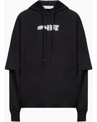 Off-White c/o Virgil Abloh - Carlos Type Double Tee Hoodie - Lyst