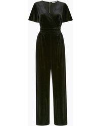 Yumi' - V Neck Wrap Jumpsuit With Angel Sleeves - Lyst