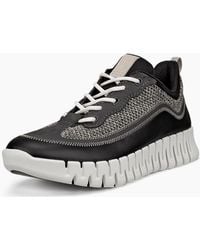 Ecco - Gruuv Leather & Textile Trainers - Lyst
