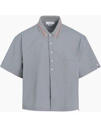 Thom Browne - Knit Collar Rugby Seersucker Shirt - Lyst