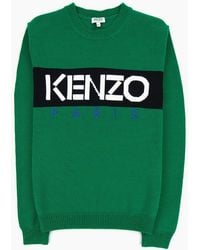 KENZO - Logo Crew Knit Sweatshirt - Lyst