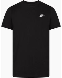 Nike - Core T Shirts Sportswear Club Swoosh Embroidered Futura Logo Tee - Lyst