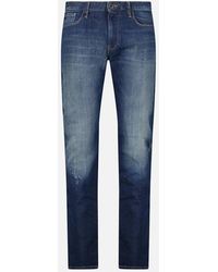 Emporio Armani - J06 Slim Fit 5 Pocket Paint Splatter Jeans - Lyst