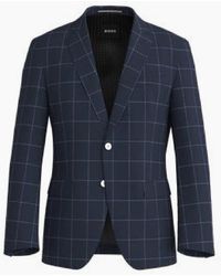 BOSS - Plaid Patterned Notch Collared Suit Jacket - Lyst