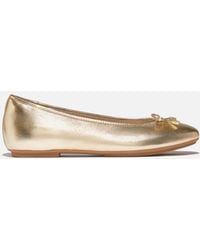 Fitflop - Delicato Bow Soft Ballet Flats Platino - Lyst