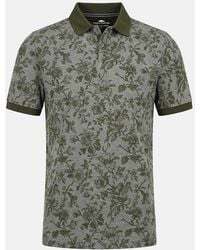 Fynch-Hatton - All Over Print Two-Tone Polo Shirt Dark Khaki - Lyst