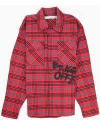 Off-White c/o Virgil Abloh - Off Checked Oversized Flannel Overshirt - Lyst