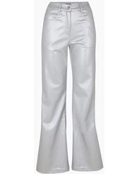 Amy Lynn - Lupe Metal Badge Solid Patterned Flared Trousers - Lyst