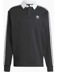 adidas Originals - Adicolor Collared Neck Long Sleeve Athletic Shirt - Lyst