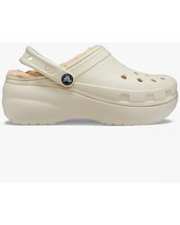 Crocs™ - 207938-2Y2 Classic Platform Lined Clogs Bone - Lyst