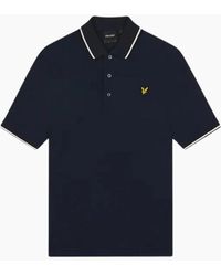 Lyle & Scott - Lyle & Scott Tipped Collar Dark Polo Shirt - Lyst