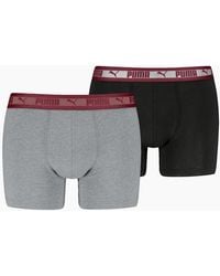 PUMA - 2-Pack Chromatic Waistband Boxer Briefs, /Burgundy - Lyst