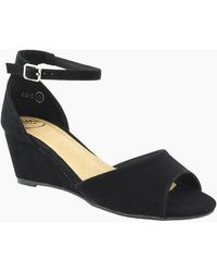 XY London - Ladies Lottie Peep Toe Wedge Sandals - Lyst